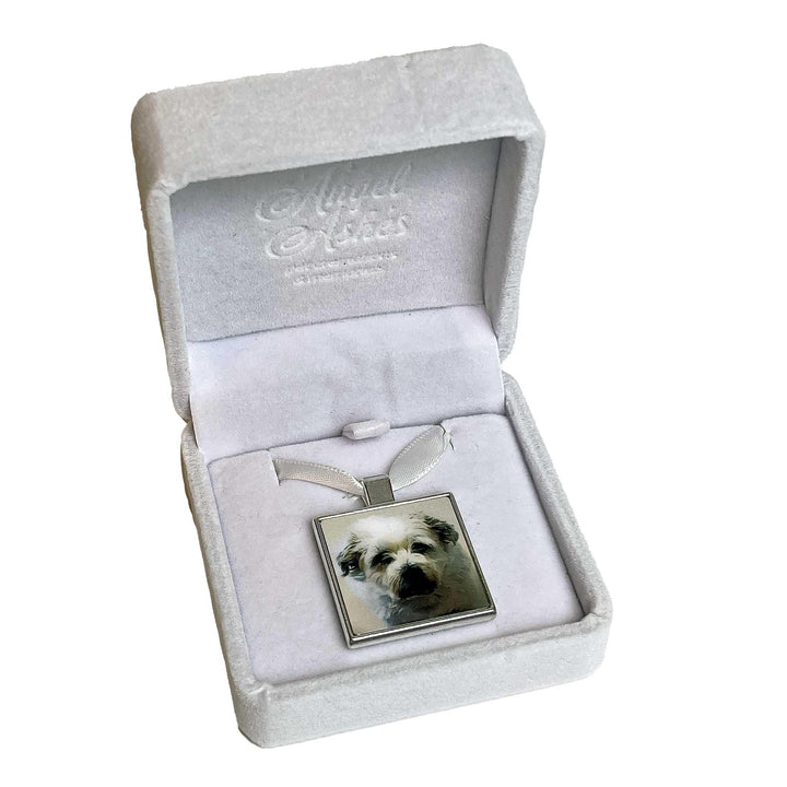 Filigree Engraved Pet Urn with Gloss Finish - Blue - Angel Ashes