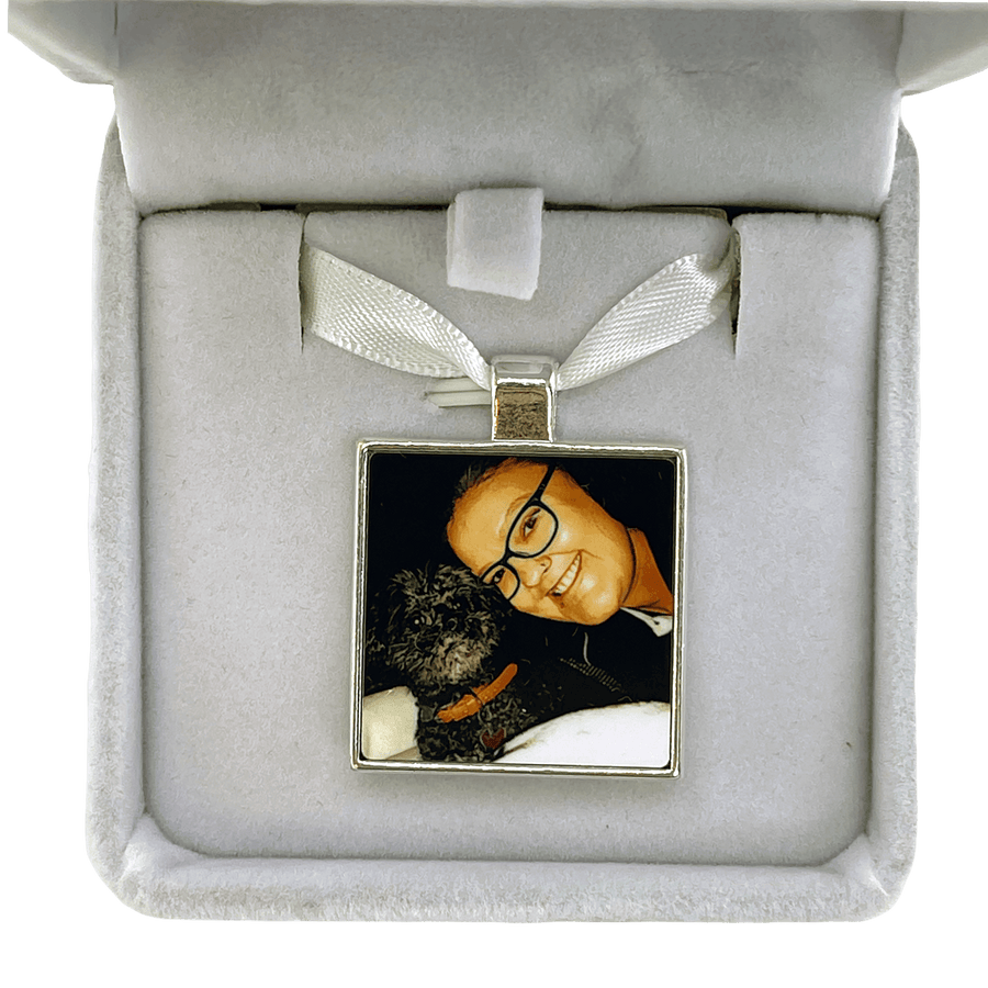 Photo Urn Tag with Ribbon | Urn Accessory - Angel Ashes