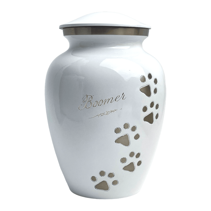 White Paws to Heaven Pet Urn - Angel Ashes