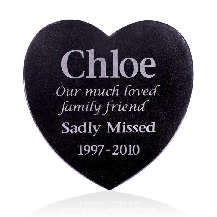 Granite Plaque Heart | Outdoor Pet Memorials | Customised Pet Memorials
