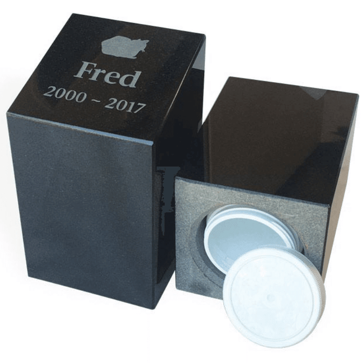 Polished Granite Pet Urn | Outdoor Pet Memorials | Customised Pet Memorials