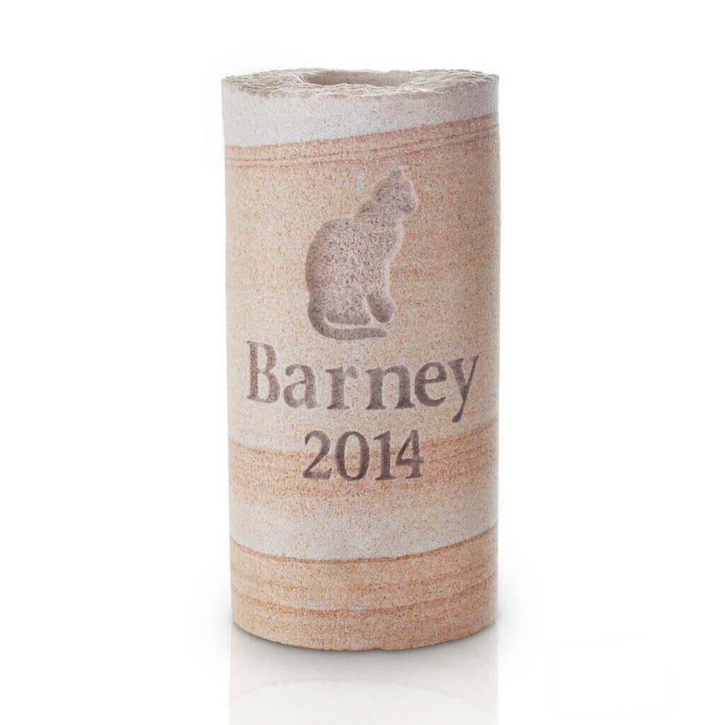 Sandstone Tea Light Holder | Engraved Pet Memorials | Customised Pet Memorials for Outdoors