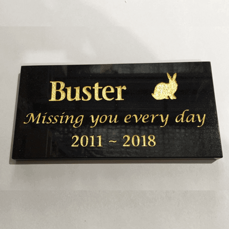 Small Granite Plaque | Outdoor Pet Memorials | Customised Pet Memorials