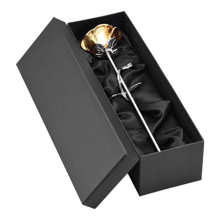 Gold Rose with Silver Stem Keepsake Urn