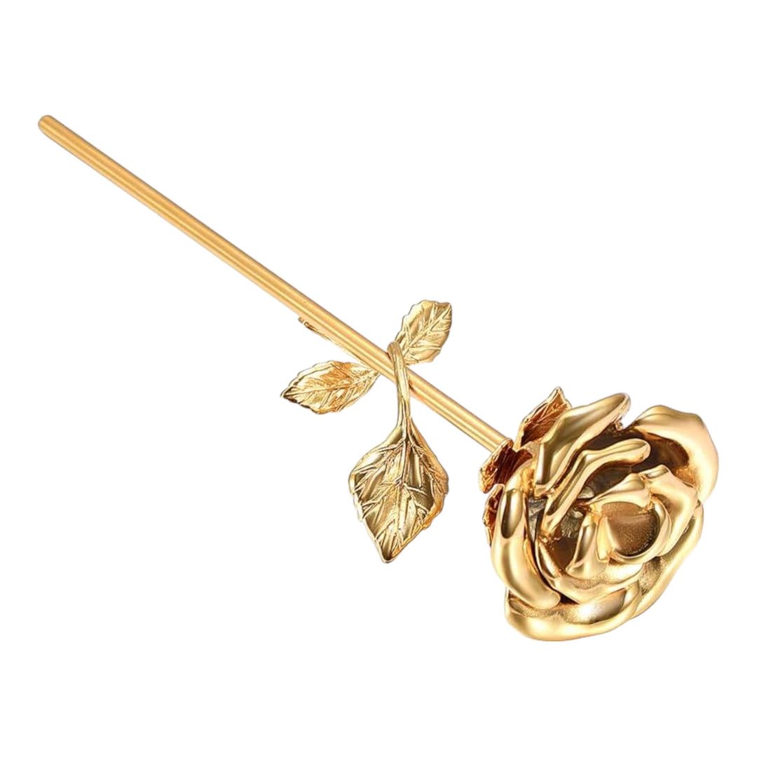 Gold Rose with Gold Stem Keepsake Urn