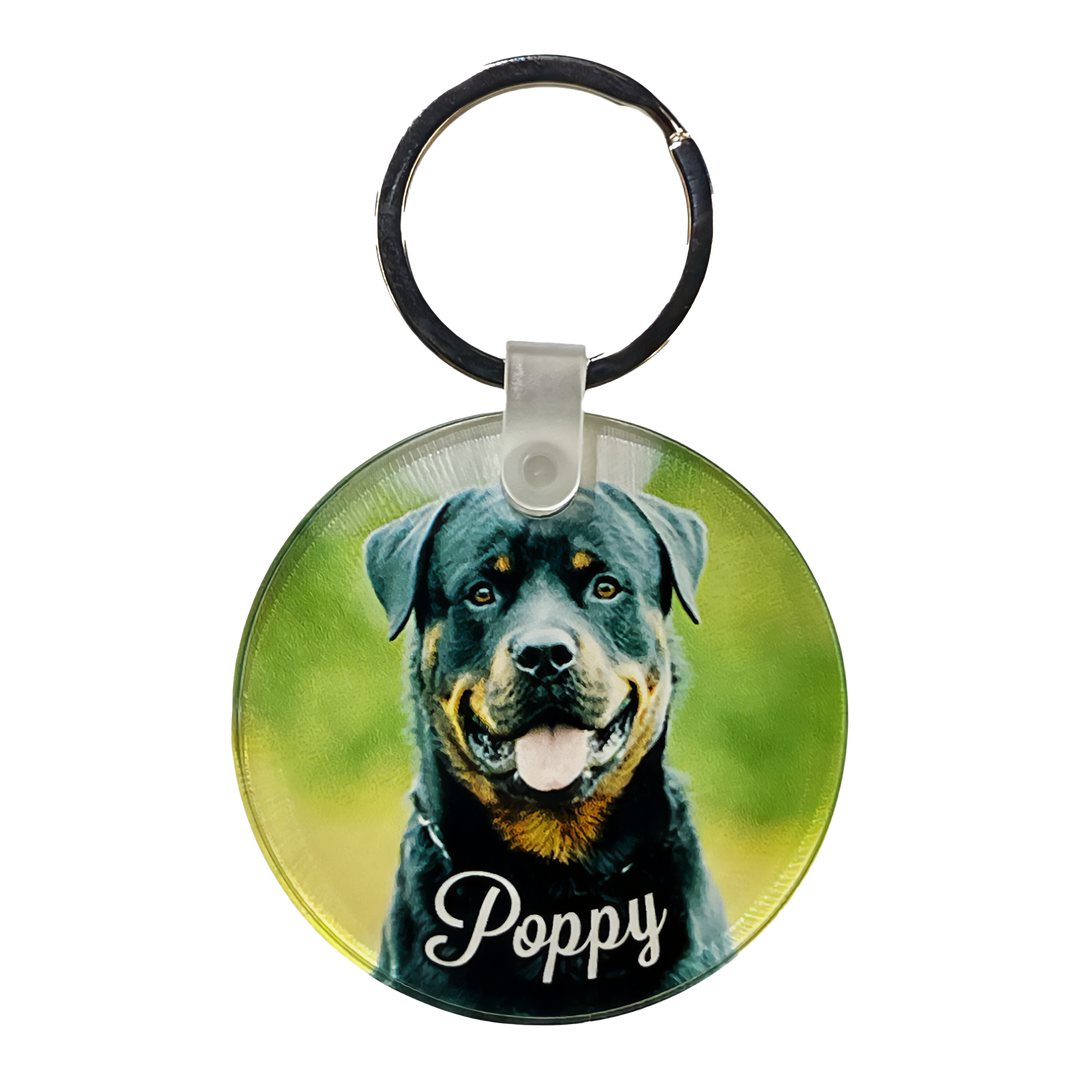 Custom Pet Photo Keyring with Personalised Name (Bonus with Cremation)