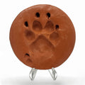 Velvet-Backed Clay Paw Print Memorial with Stand