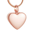 Rose Gold Heart-Shaped Stainless Steel Memorial Pendant for Pet Ashes - Includes Necklace
