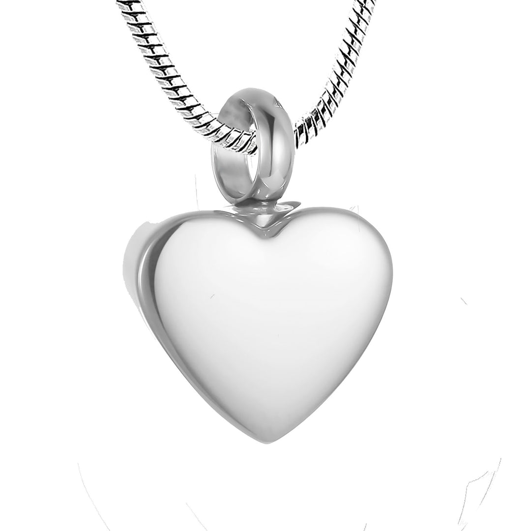 Heart-Shaped Stainless Steel Memorial Pendant for Pet Ashes - Includes Necklace