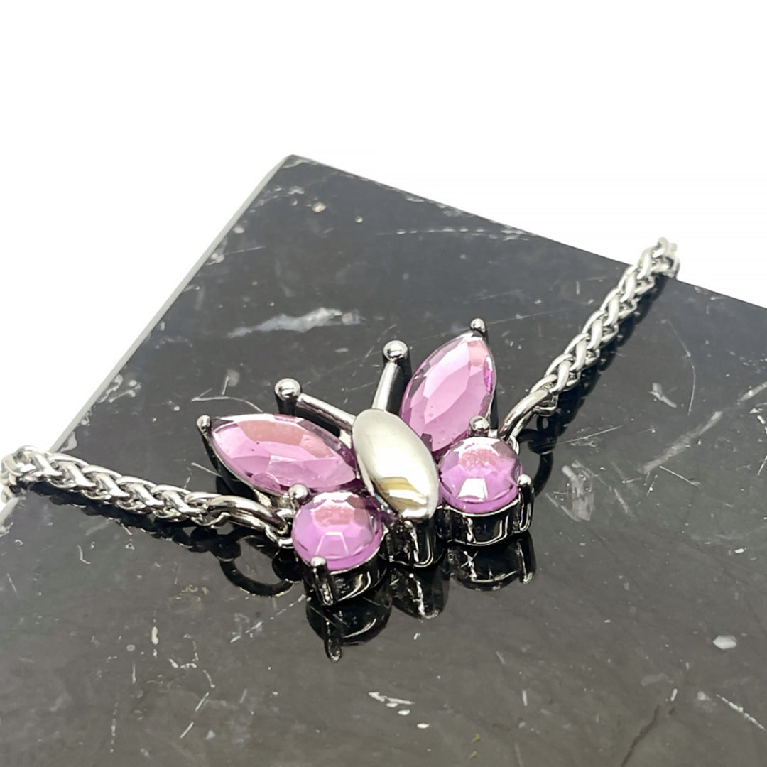 Butterfly Crystal Memorial Bracelet for Pet Ashes