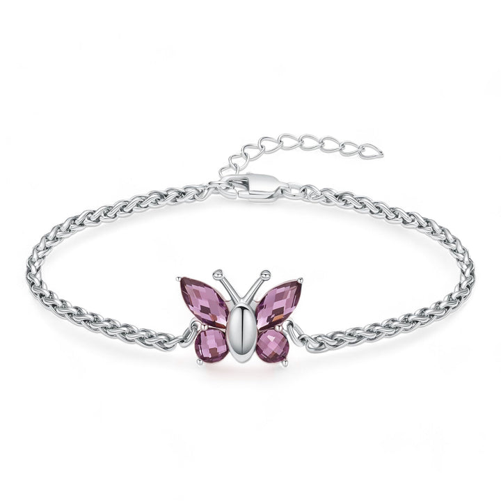 Butterfly Crystal Memorial Bracelet for Pet Ashes