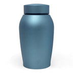 Light blue Classic pet urn shown from the side