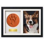 Framed Clay Paw Print with Photo & Nameplate