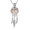 Dreamcatcher Memorial Pendant with Rose Gold Inlay for Pet Ashes - Includes Necklace