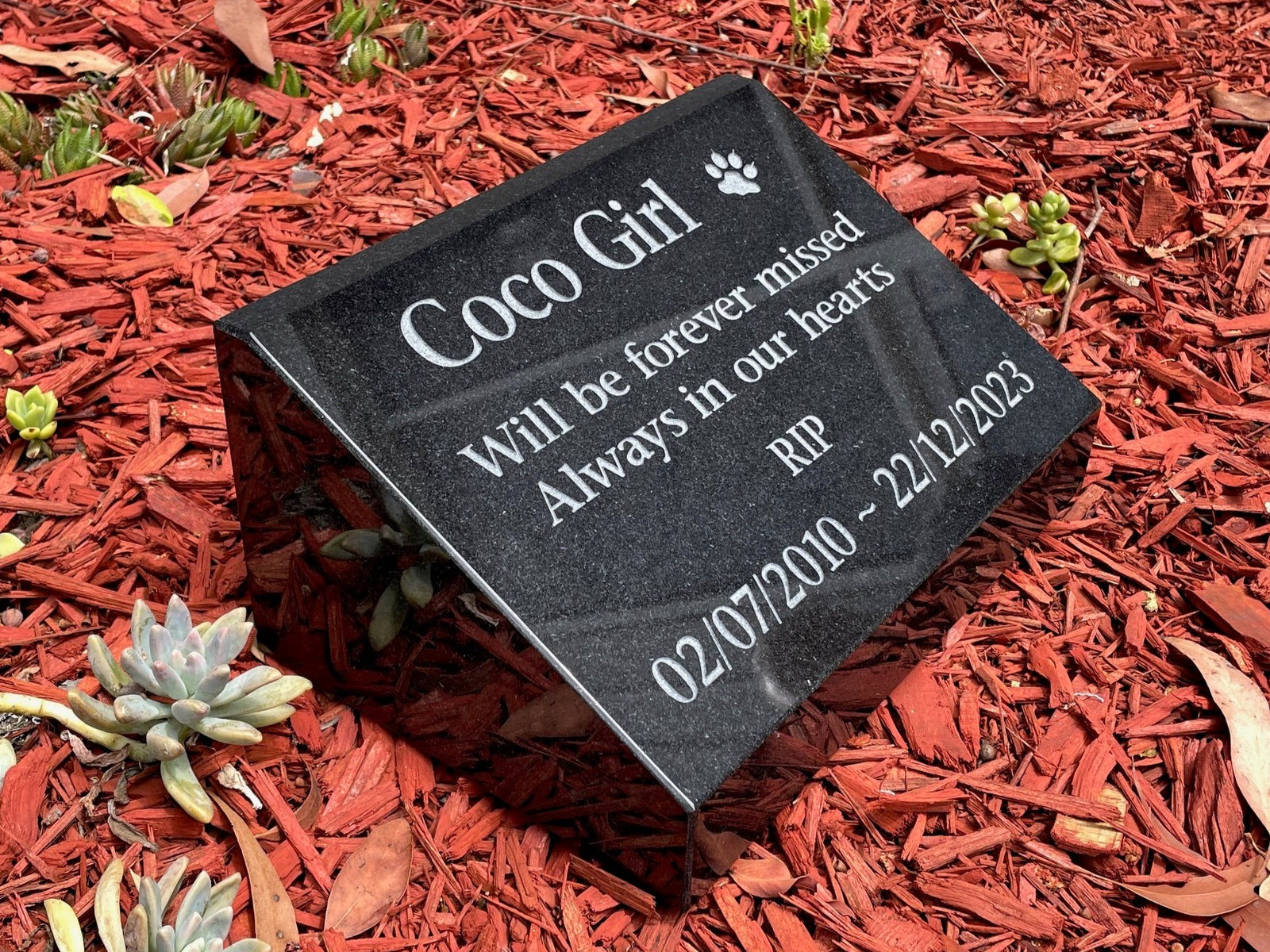 Granite Natural Engraved Headstone with 24k Gold Foil Option | Custom Memorial