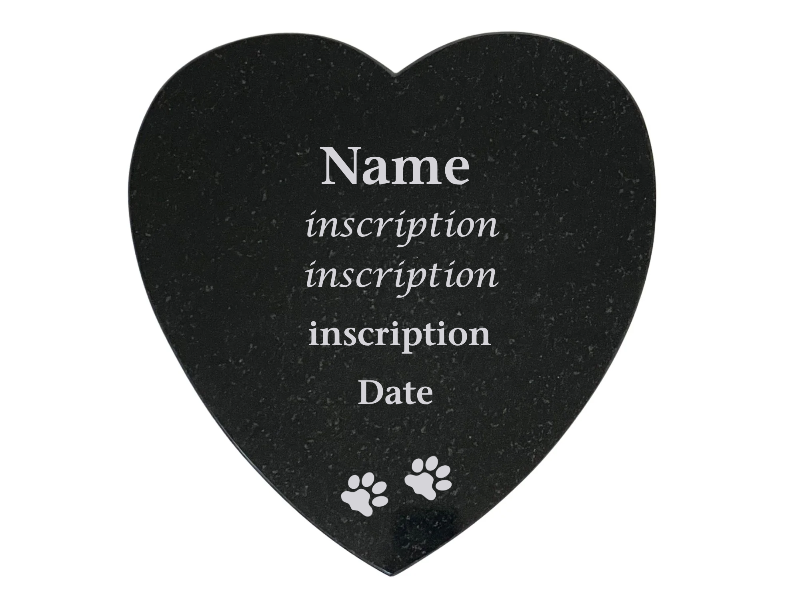 Granite Plaque Heart | Outdoor Pet Memorials | Customised Pet Memorials