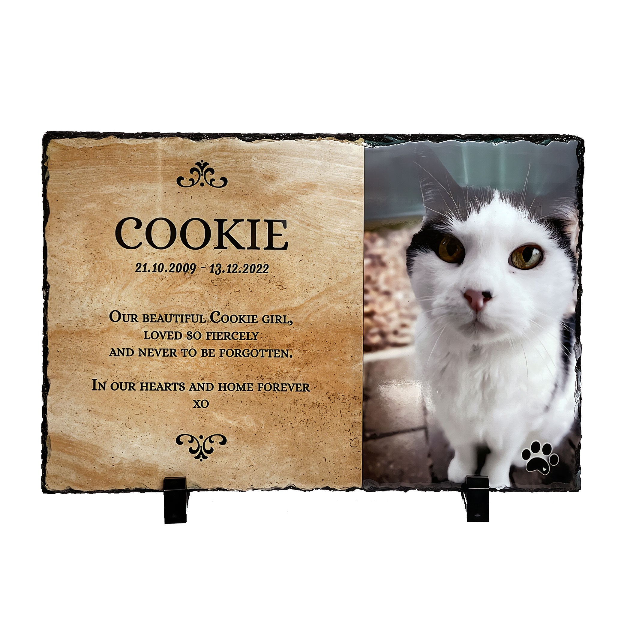 Personalised Pet Memorial Slate Plaque (Indoor Use Only)