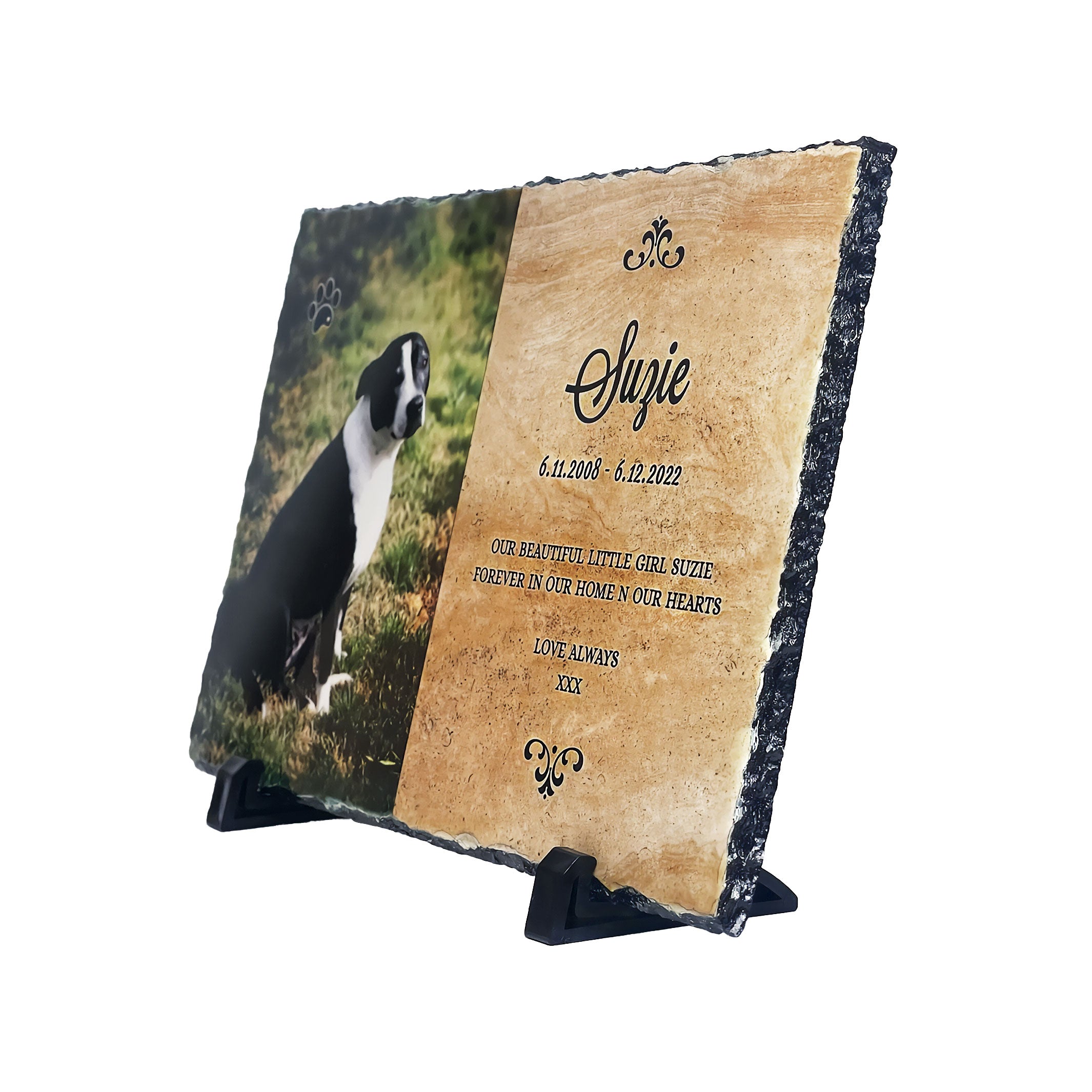 Personalised Pet Memorial Slate Plaque (Indoor Use Only)