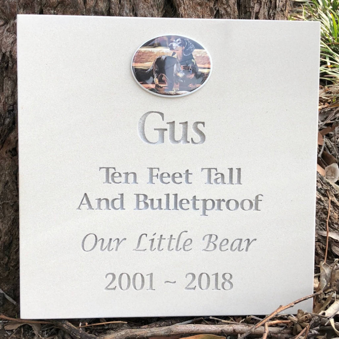 Sandstone Pet Memorial Plaque