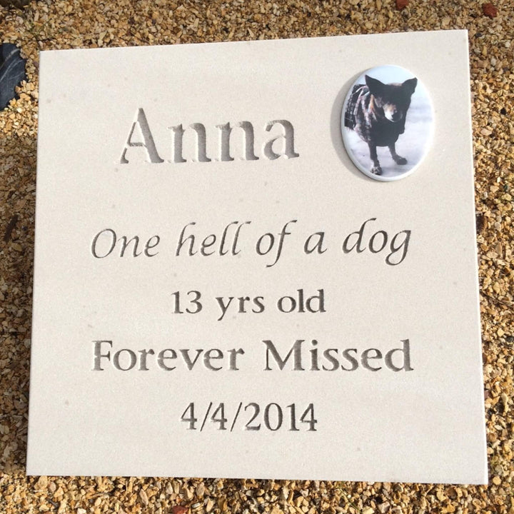 Sandstone Pet Memorial Plaque