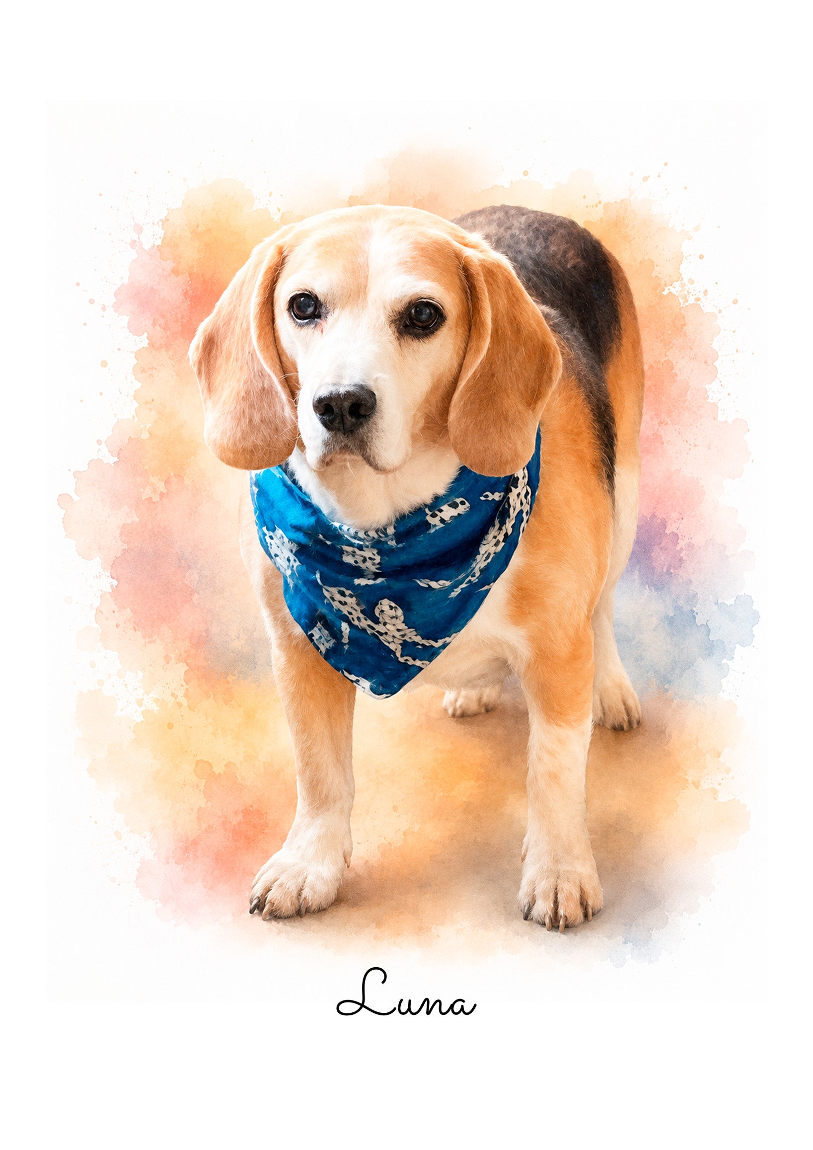 Custom Digital Pet Portrait | Watercolour