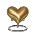 Mini Heart Urn with Stand · Solid Brass