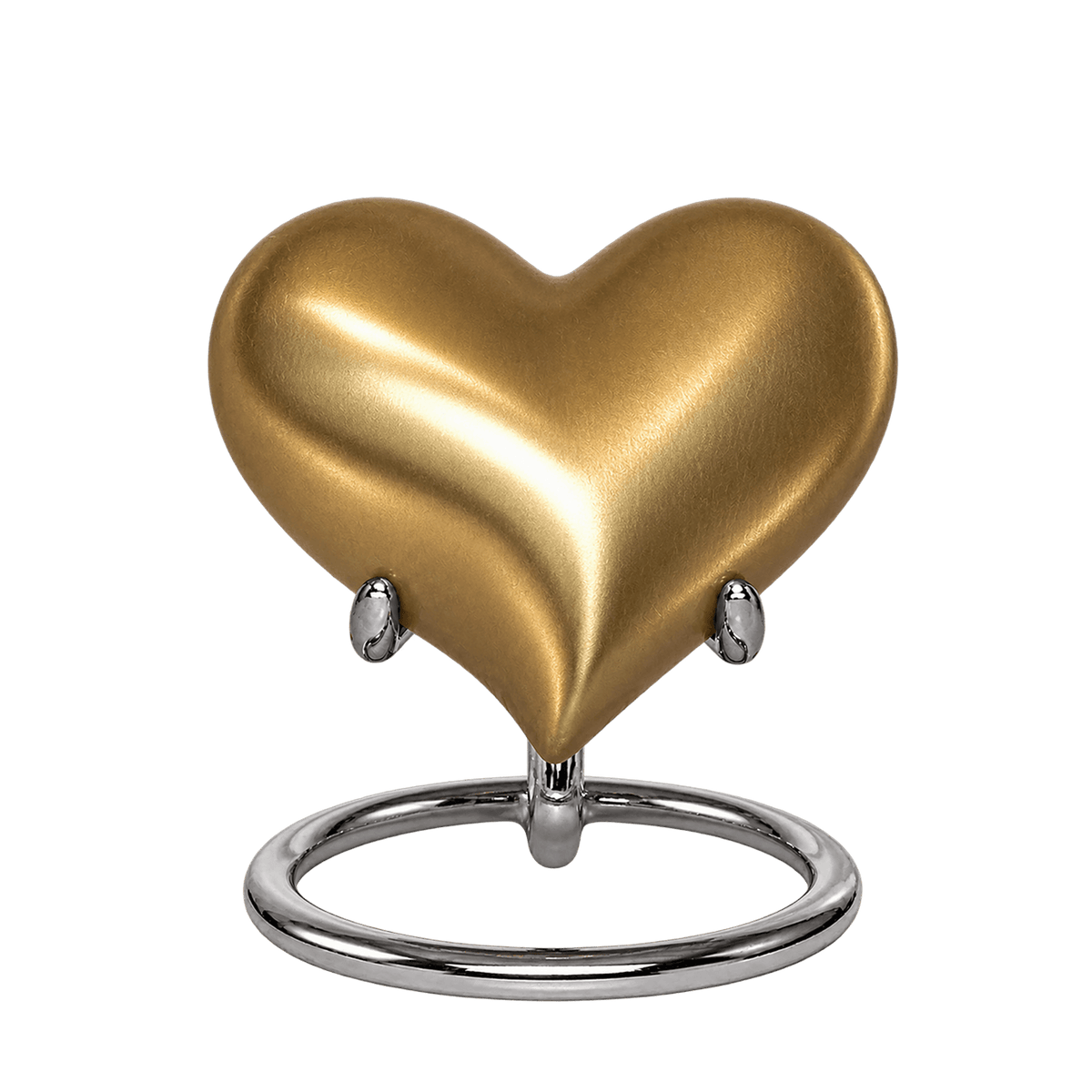 Mini Heart Urn with Stand · Solid Brass