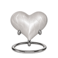 Mini Heart Urn with Stand · Pearl White
