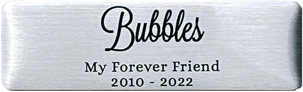 Silver Custom Pet Name Plate | Personalised Memorial Name Plates for Pets | 64x19 mm