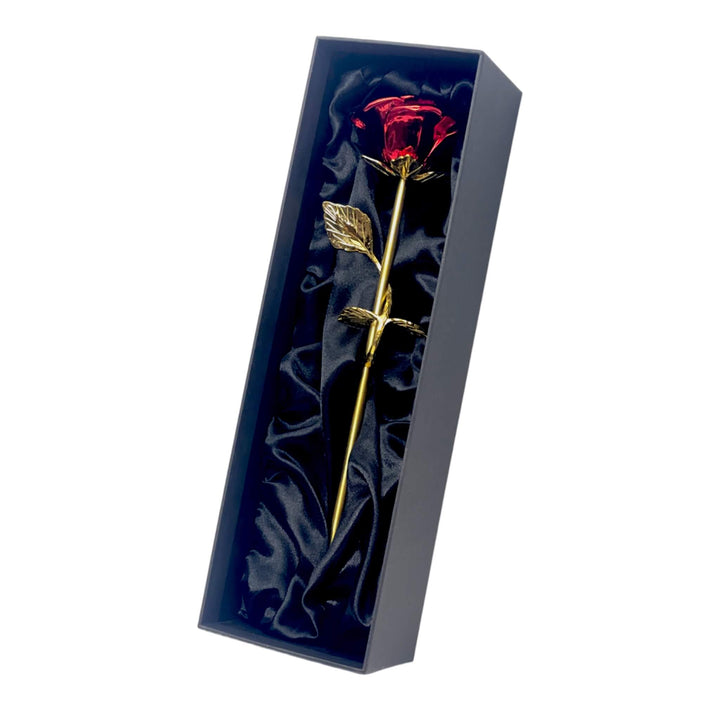 Red Rose with Gold Stem Keepsake Urn