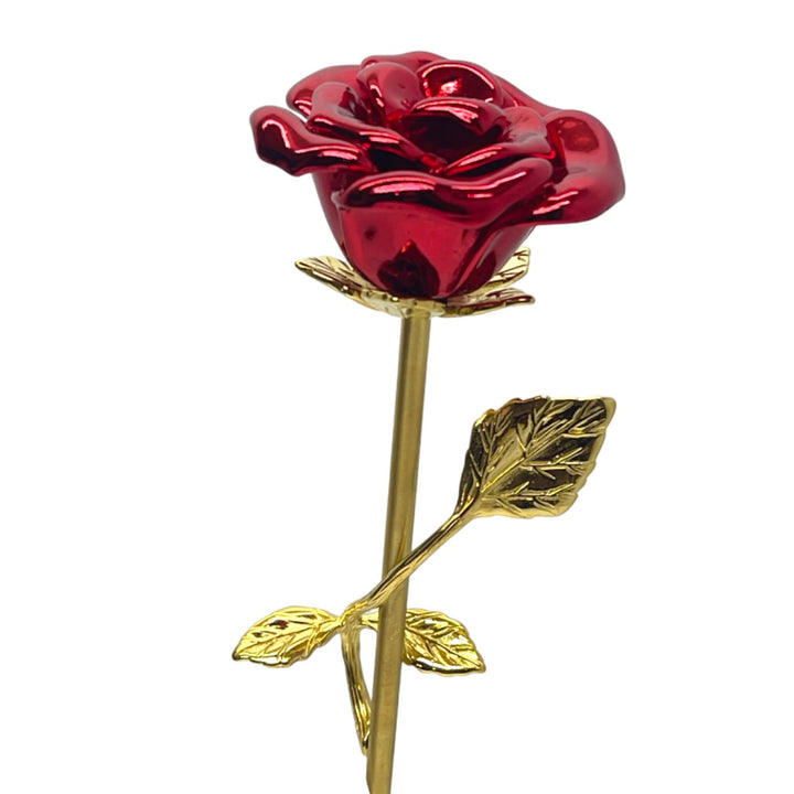 Red Rose with Gold Stem Keepsake Urn