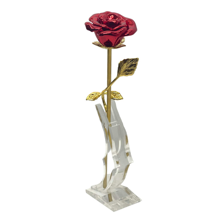 Red Rose with Gold Stem Keepsake Urn