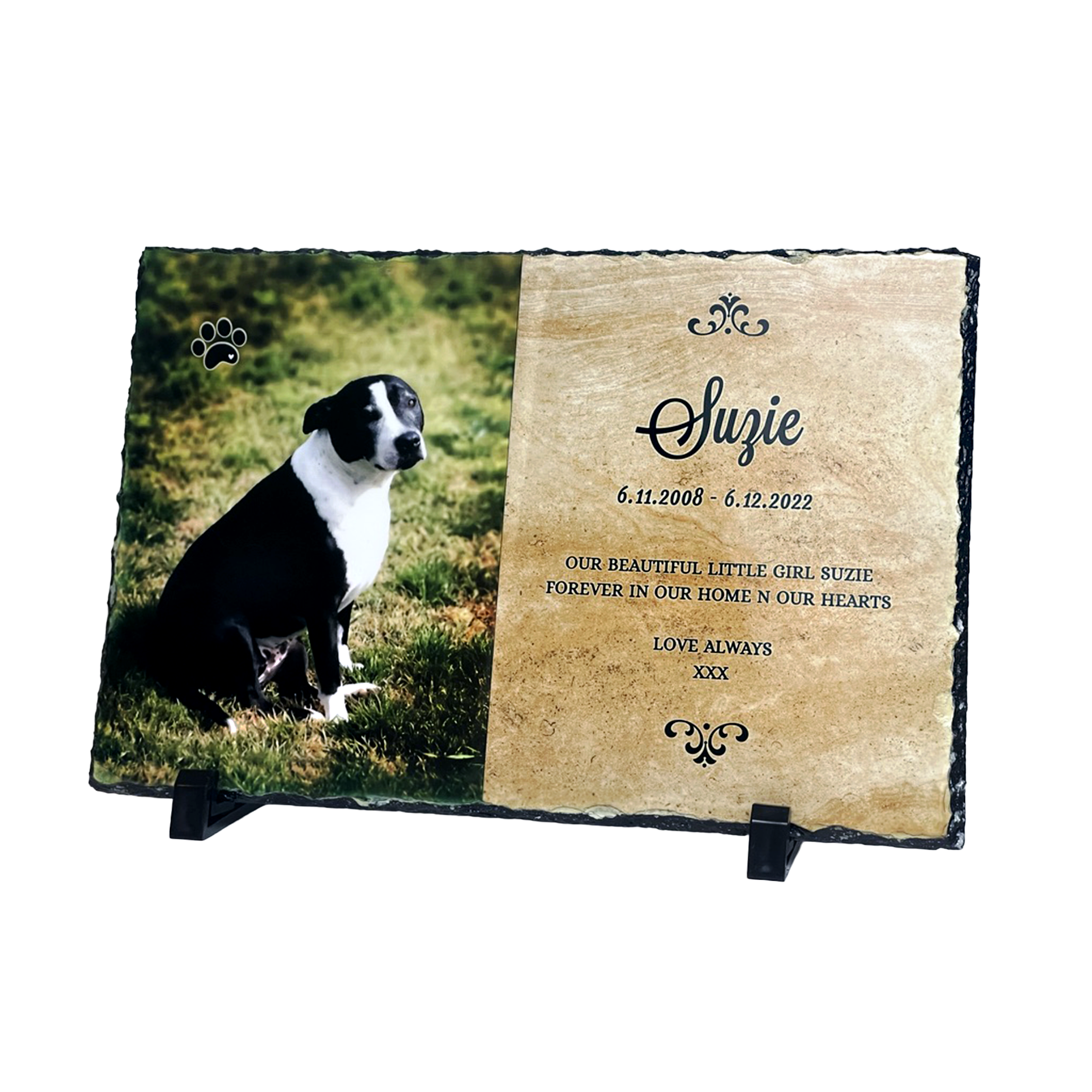 Personalised Pet Memorial Slate Plaque (Indoor Use Only)