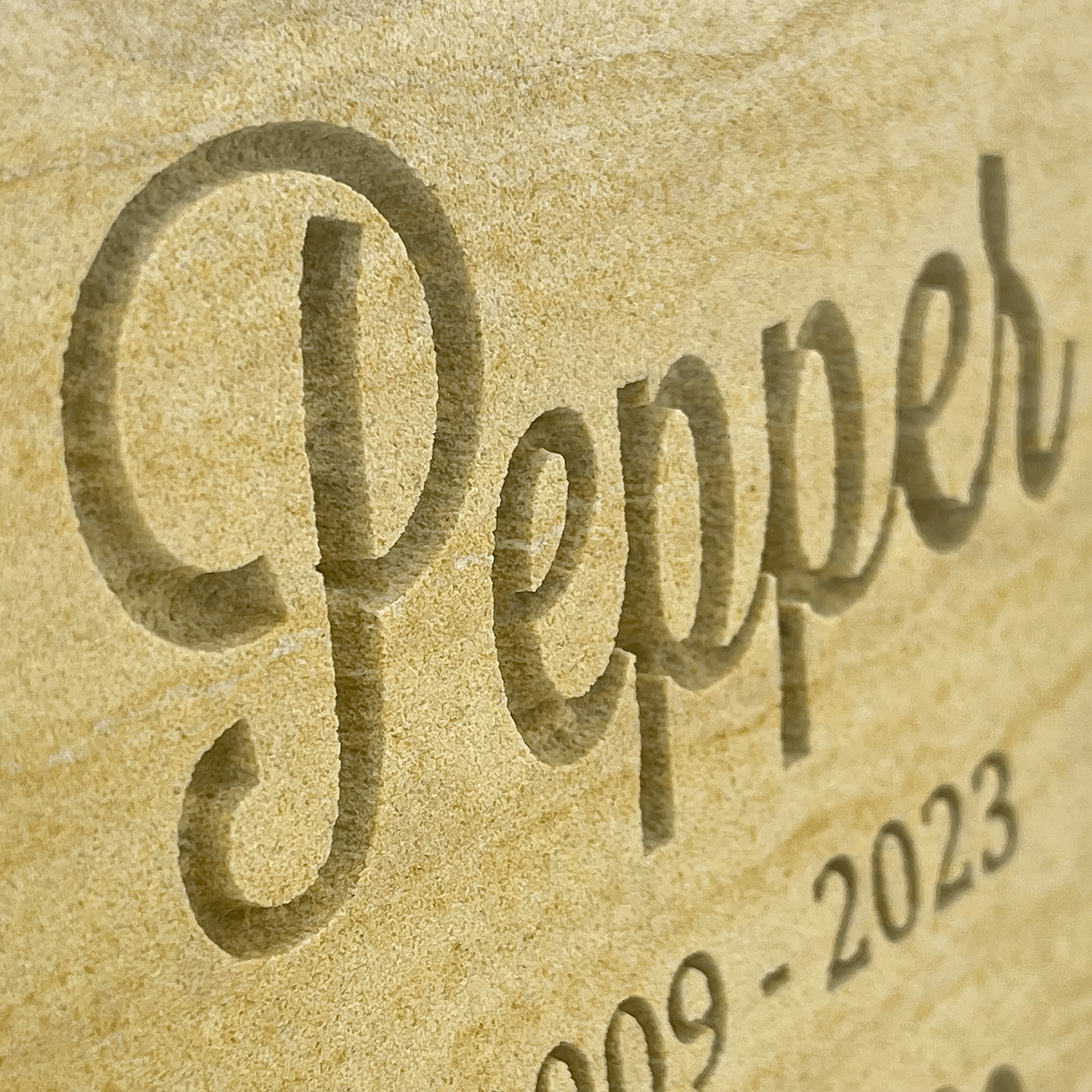 Custom Engraved Sandstone Pet Memorial Plaque - Small (No Stand), Medium & Large (With Stand) - Angel Ashes