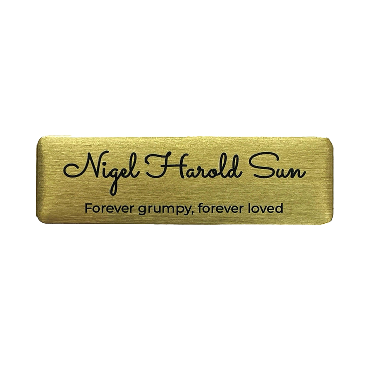 Gold Custom Pet Name Plate | Personalised Memorial Name Plates for Pets | 64x19 mm