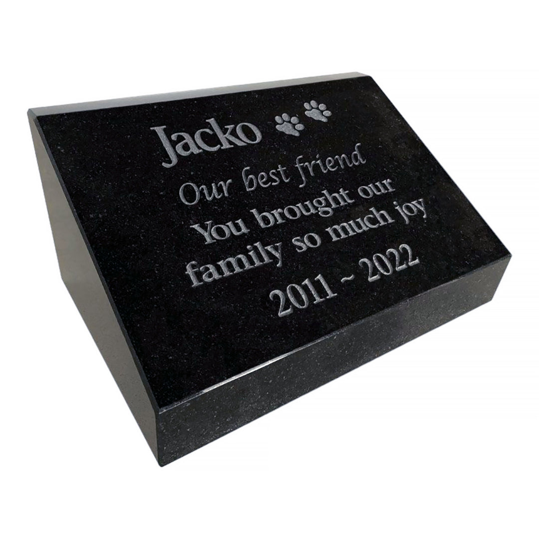 Granite Natural Engraved Headstone with 24k Gold Foil Option | Custom Memorial