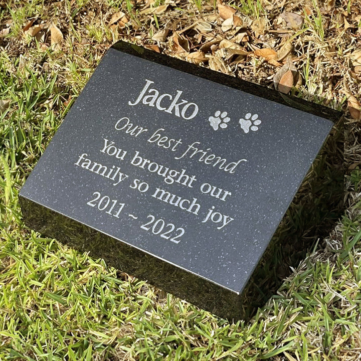 Granite Natural Engraved Headstone with 24k Gold Foil Option | Custom Memorial