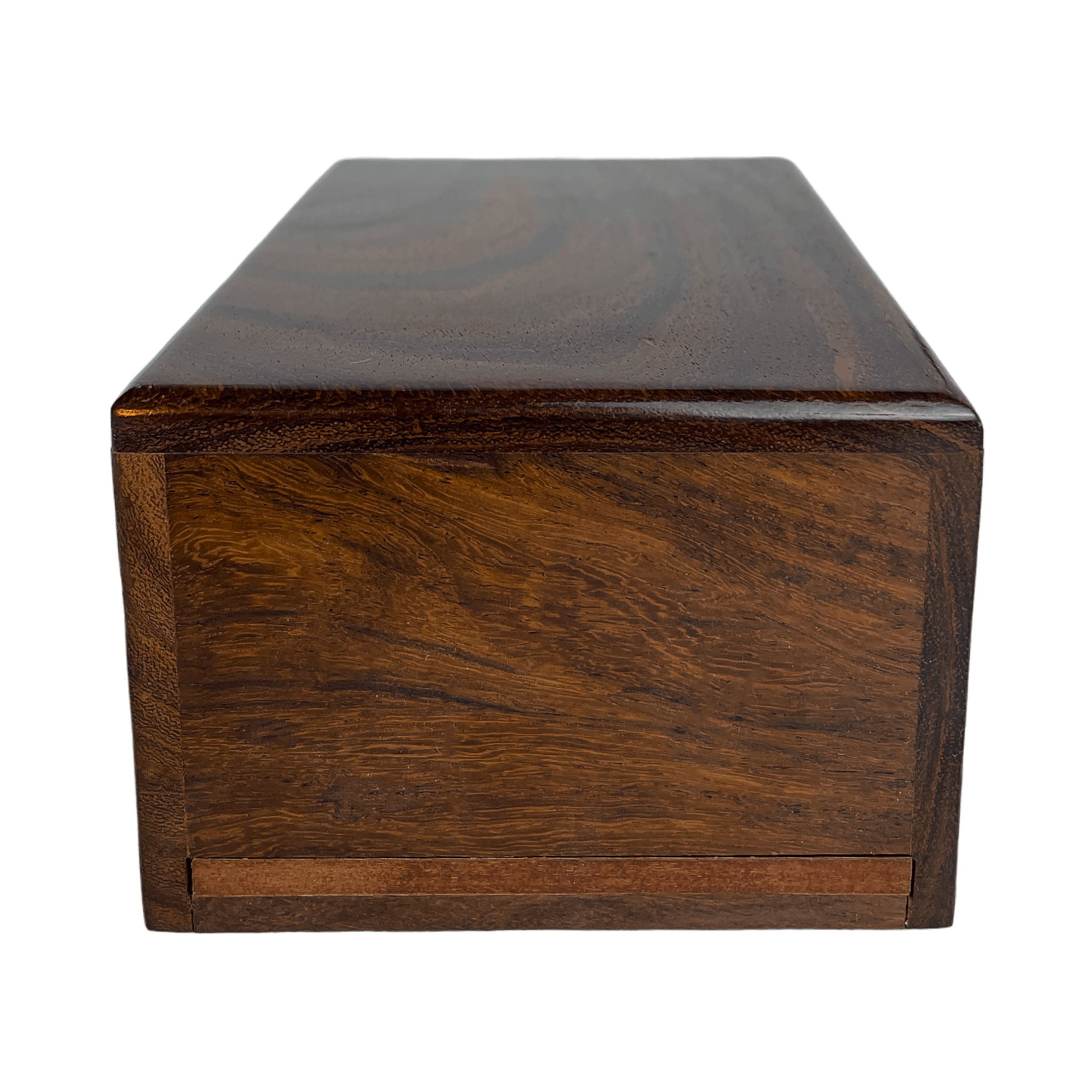 Handcrafted Rosewood Eternal Rest Pet Urn - Secure Slide Base with Precision Screw Closure - Angel Ashes