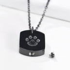 Paw Print Dog Tag Keepsake | Stainless Steel Keepsake Dog Tag | Pet Keepsake Jewellry - Angel Ashes
