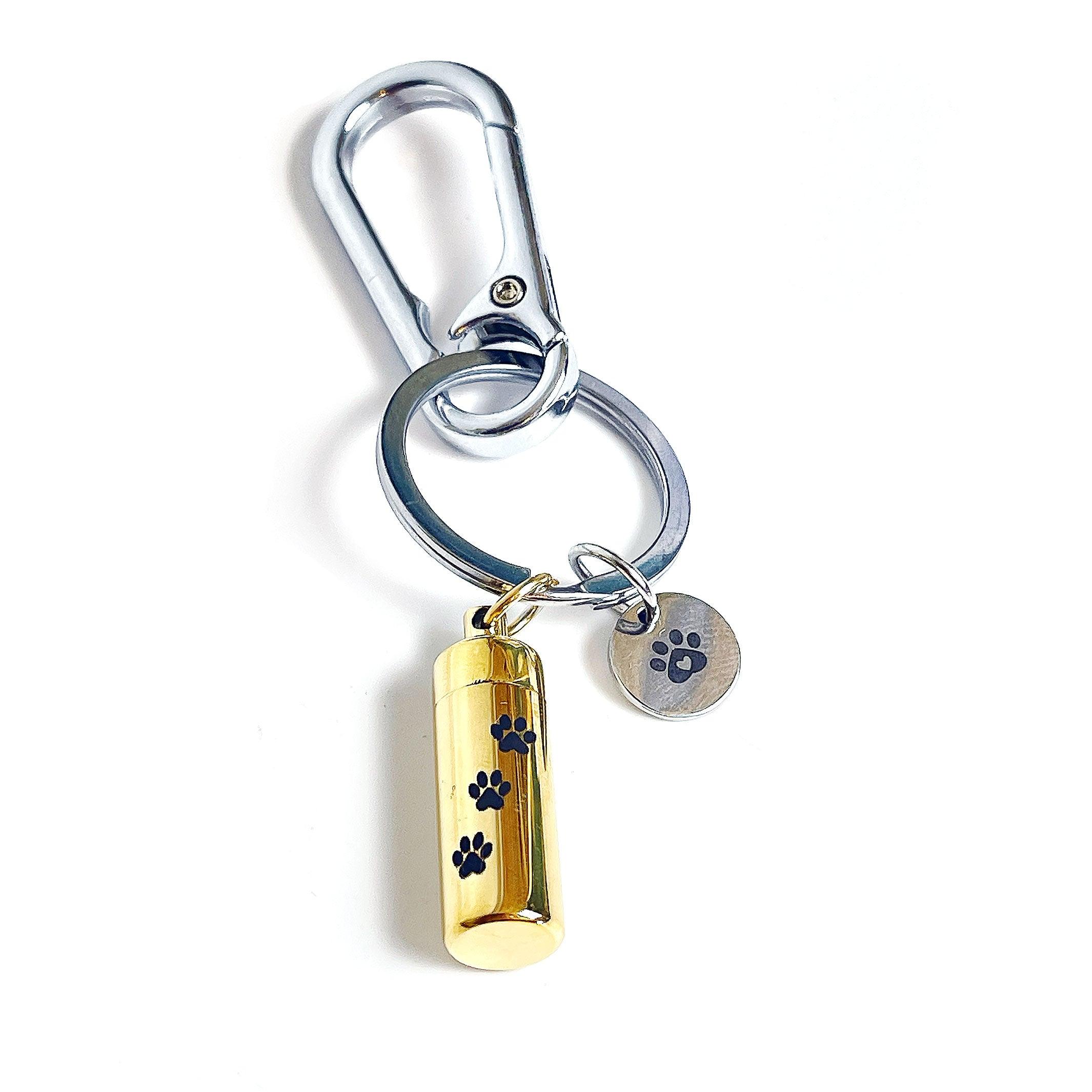 Pawprint Memorial Mini-Urn Keyring – Pet Ash Keepsake - Angel Ashes