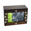 Paws to Heaven Premium Rosewood with Brass Paws | 4x6 Photo Frame Pet Urn - Angel Ashes
