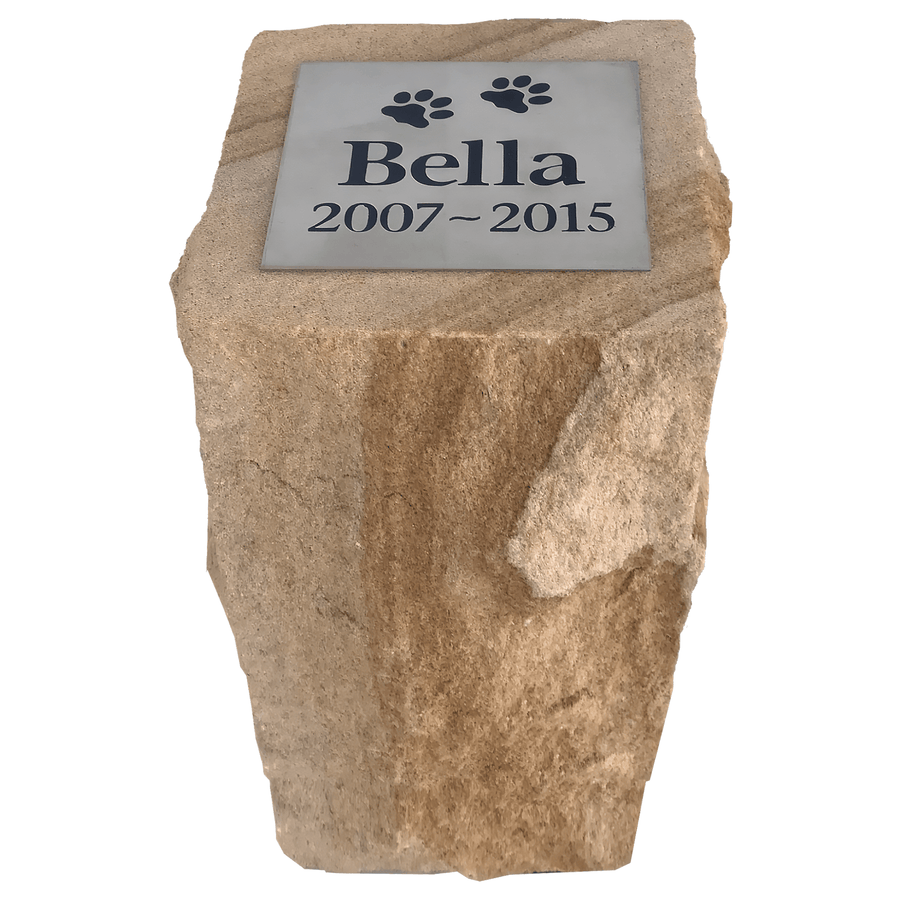 Rockface Sandstone Outdoor Pet Memorial Stone Outdoor Pet Urn Garden Pet Memorial