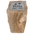 Rockface Sandstone | Outdoor Pet Memorial Stone | Outdoor Pet Urn | Garden Pet Memorial - Angel Ashes