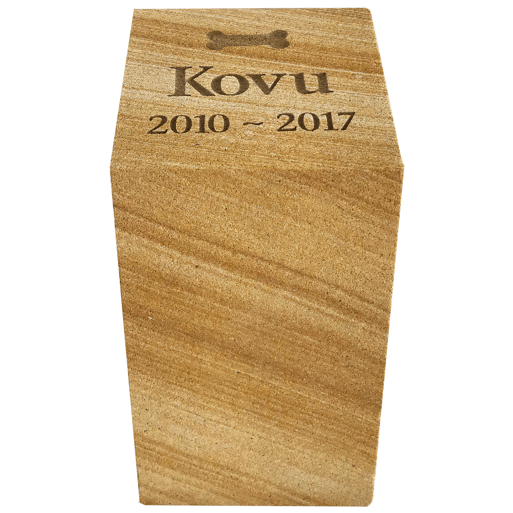 Smooth Sandstone | Engraved Pet Memorials | Customised Pet Memorials for Outdoors - Angel Ashes