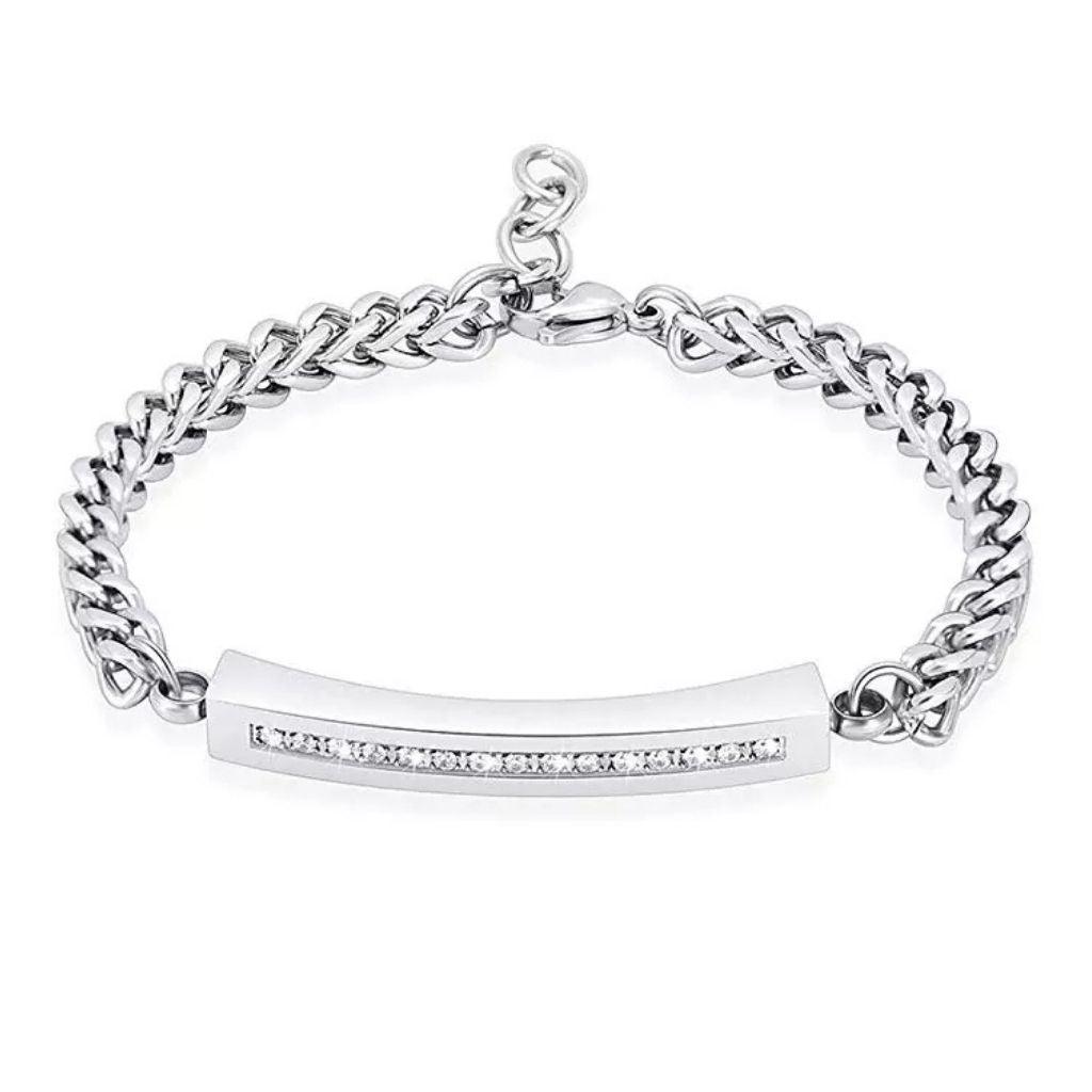 Bar Pet Urn Bracelet | Stainless Steel Zirconia | Pet Cremation Urn Bracelet | Pet Keepsake Jewellry