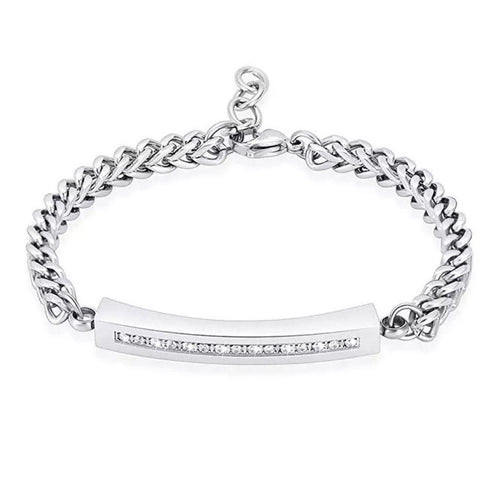 Bar Pet Urn Bracelet | Stainless Steel Zirconia | Pet Cremation Urn Bracelet | Pet Keepsake Jewellry