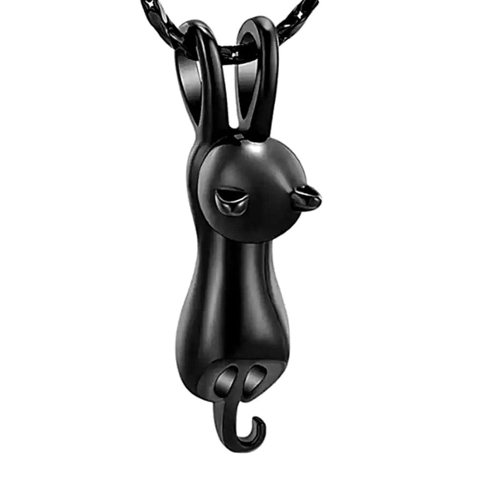 Cat Keepsake Pendant | Pet Cremation Jewellery | Cremation Necklace for Pets | Black | Stainless - Angel Ashes