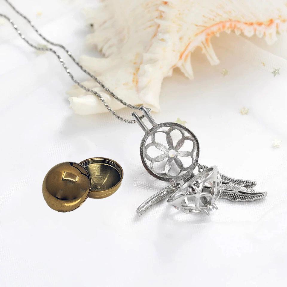 Dreamcatcher Gold Pendant | Pet Cremation Jewellry | Cremation Necklace for Pets | Pet Keepsake Jewellry