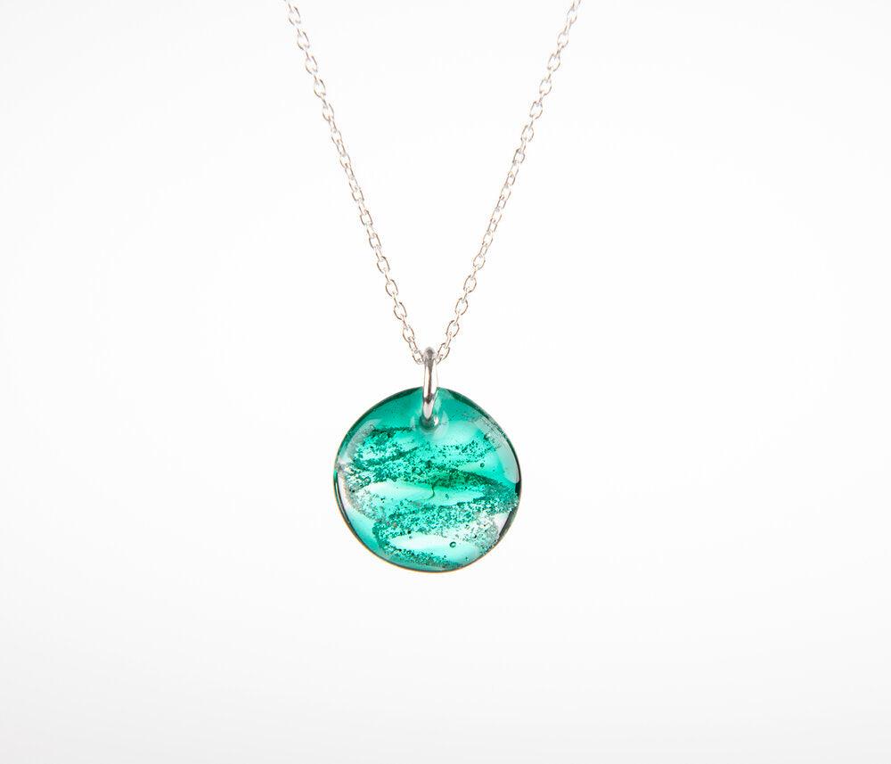 Glass remembrance necklace store
