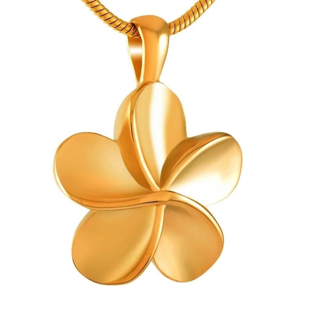 Gold hot sale plumeria pendant